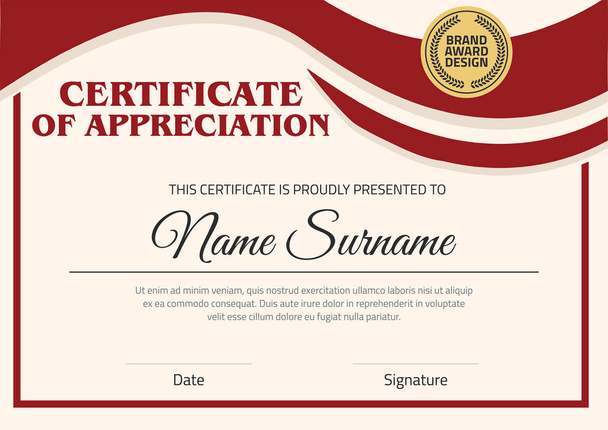 Vector certificate template. Illustration Certificate  In A4 Size Pattern. - Vector, Image