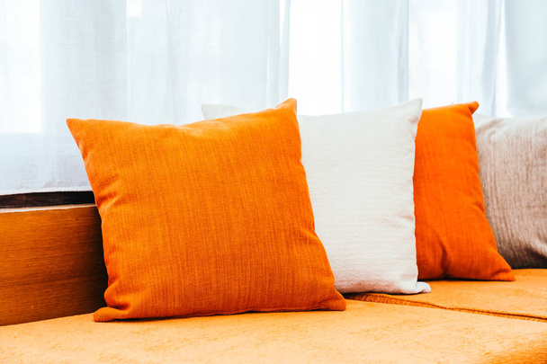 Comfortable pillow on sofa decoration - Photo, Image
