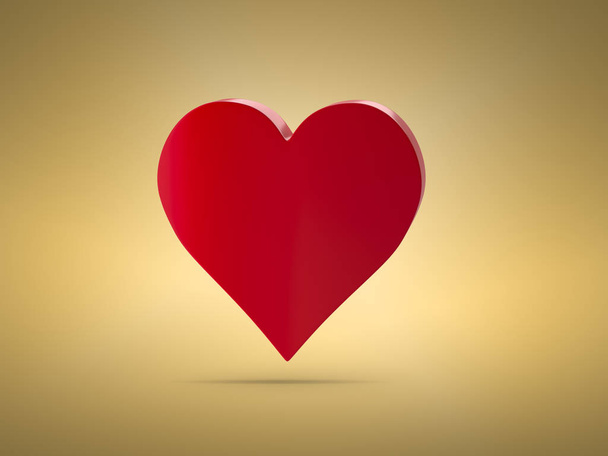 Rood hart. Symbool van de liefde. Volumetrische 3d hart. 3D render 3d beeld, 3D-model - Foto, afbeelding