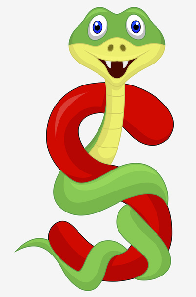 Алфавит С со змеиным мультфильмом
 - Вектор,изображение