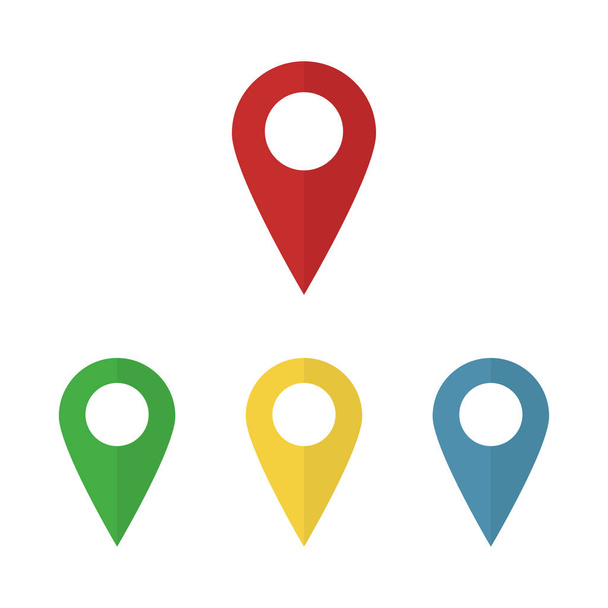 simple set colored pointers or pin marker of location isolated flat. - Vector, Image