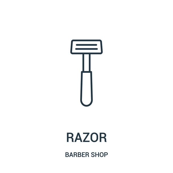 razor icon vector from barber shop collection. Thin line razor outline icon vector illustration. - Vector, Image