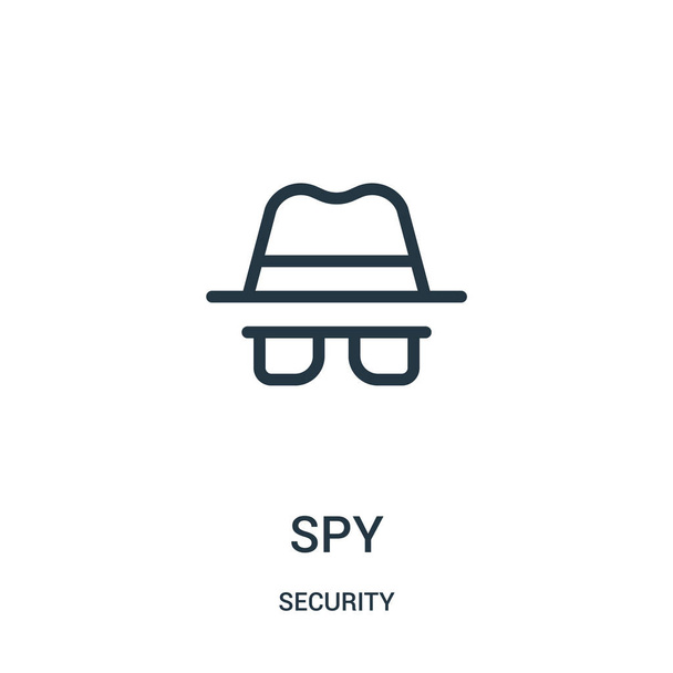 spion pictogram vector uit veiligheid collectie. Dunne lijn spion overzicht pictogram vectorillustratie. - Vector, afbeelding