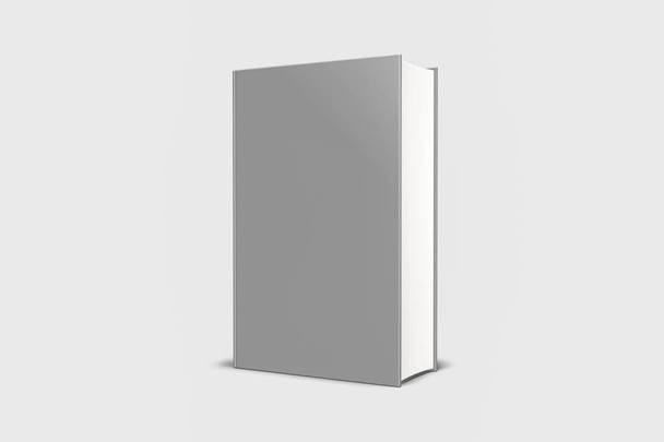 Modèle de livres à couverture rigide, maquette de livres vierges pour des utilisations de conception, rendu 3D. Couverture de livre blanc gris sur fond gris doux. Isolé avec chemin de coupe
. - Photo, image