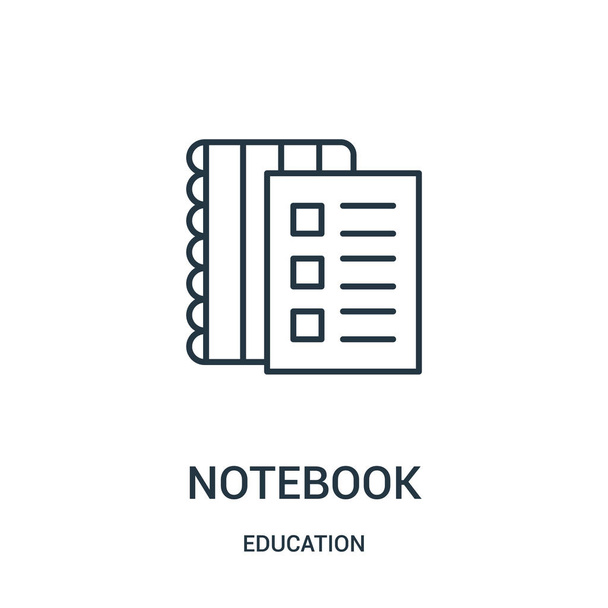 il vettore d'icona di notebook da raccolta d'istruzione. Illustrazione vettoriale icona contorno notebook linea sottile
. - Vettoriali, immagini