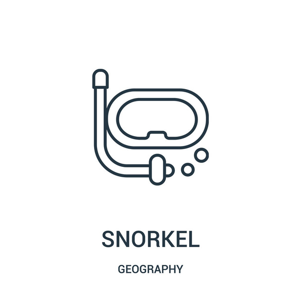 snorkel vector icono de la colección de geografía. Línea delgada esnórquel esquema icono vector ilustración
. - Vector, imagen