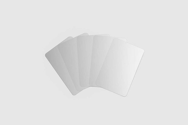 Plain blank playing cards on grey background,Playing Cards on a soft gray background. 3d illustration. - Photo, Image