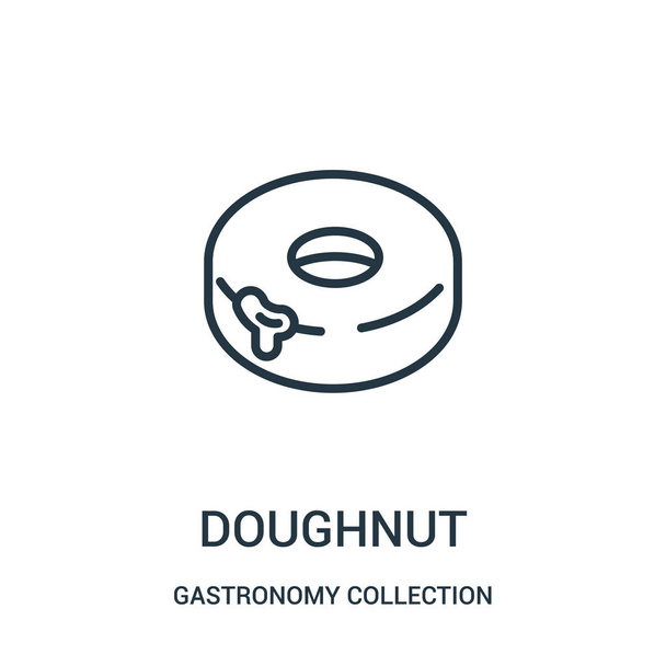 donut vector icono de la colección de gastronomía. Línea delgada rosquilla contorno icono vector ilustración
. - Vector, imagen