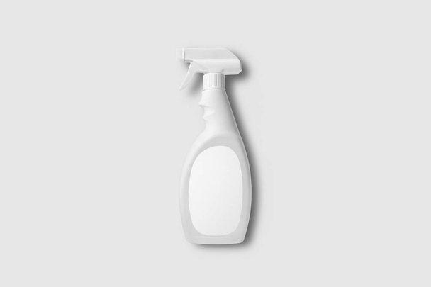 Blank spray bottle Mock-up on a soft gray background. - Photo, Image