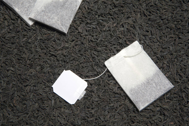 black Chinese tea bag background nobody  - Фото, изображение