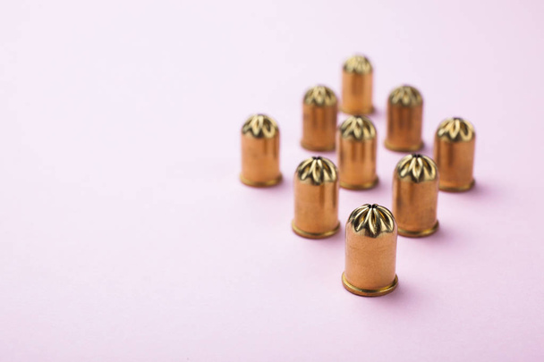 Blank bullets on a pink background. Copy space. - Foto, Imagem