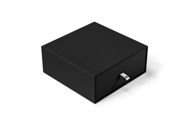 Caja de embalaje de regalo Mock-up aislado sobre fondo gris suave. Renderizado 3D
 - Foto, Imagen