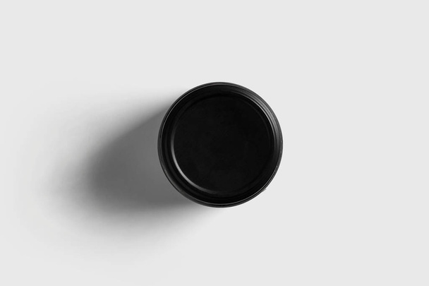 Top view Black Jar isolated on white.High resolution photo. - Zdjęcie, obraz