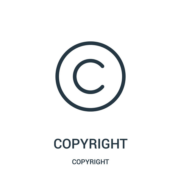 vector icono de copyright de la colección de copyright. Línea delgada copyright esquema icono vector ilustración
. - Vector, Imagen
