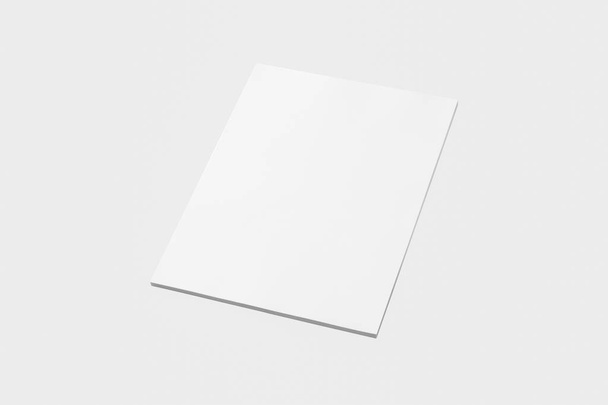A4 prázdný zásobník papíru s měkké stíny izolované na měkké šedé background.3d obrázek. - Fotografie, Obrázek