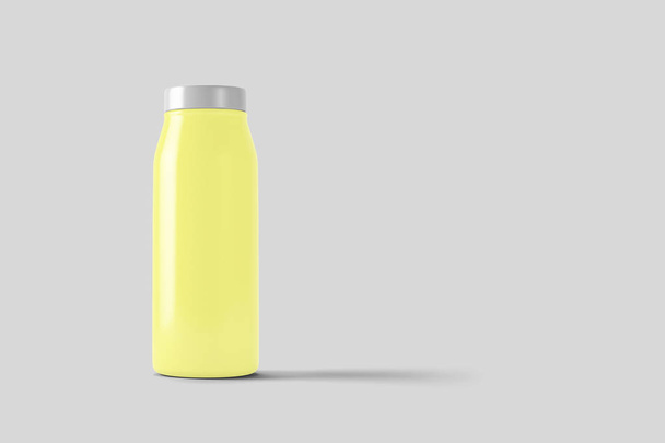 プラスチック製ジュース ボトルのモックアップをクリッピング パスの分離白。3 d レンダリング。現実的です. - 写真・画像