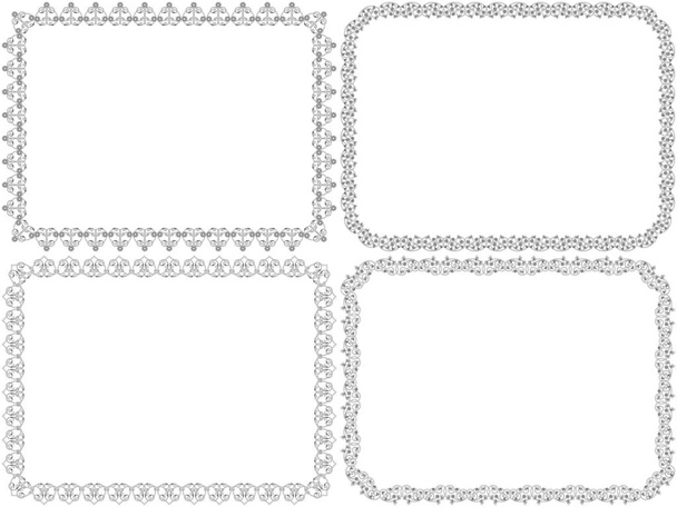 Conjunto de cuatro marcos florales decorativos
 - Vector, imagen