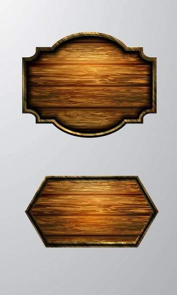 Vector realistic illustration of wooden signboard - Вектор, зображення