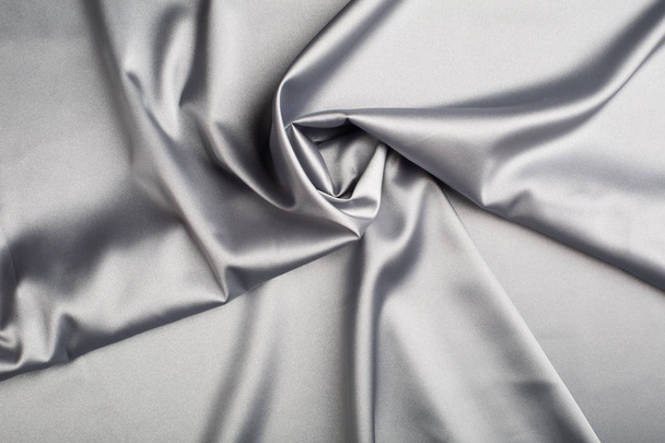 Smooth elegant grey silk or satin luxury cloth background. - Foto, afbeelding