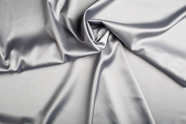 Smooth elegant grey silk or satin luxury cloth background. - Photo, Image