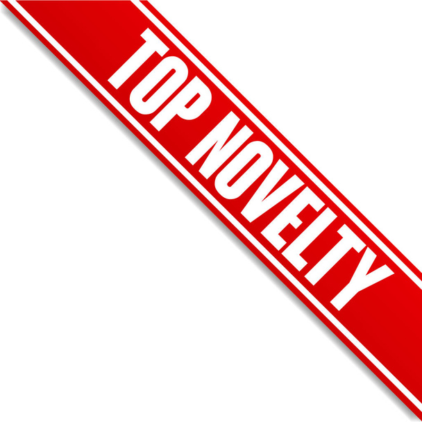 top novelty red banner corner - Vector, Image