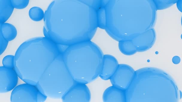 Abstract 3D vormen kleur bubbels op wal. Set van 5 verschillende kleuren. Naadloze lus 4k animatie footage. - Video