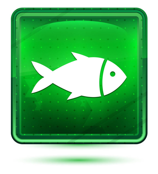 Kala kuvake neon vaaleanvihreä neliö painike
 - Valokuva, kuva