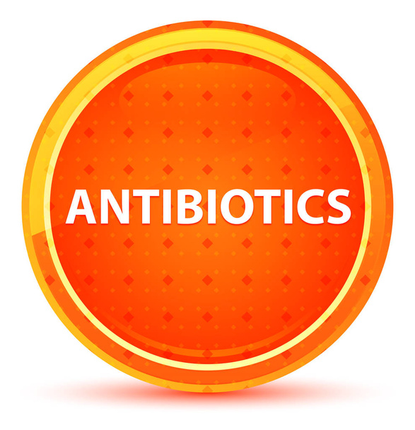 Botón redondo naranja natural de los antibióticos
 - Foto, imagen