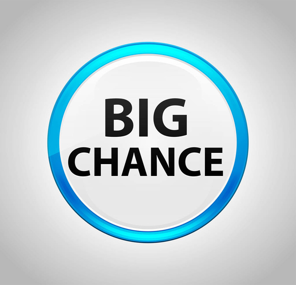 Big Chance Round Blue Push Button - Photo, Image