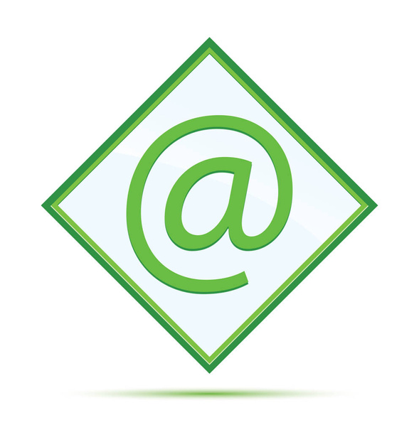 Εικονίδιο διεύθυνση ηλεκτρονικού ταχυδρομείου σύγχρονο αφηρημένο πράσινο διαμάντι κουμπί - Φωτογραφία, εικόνα