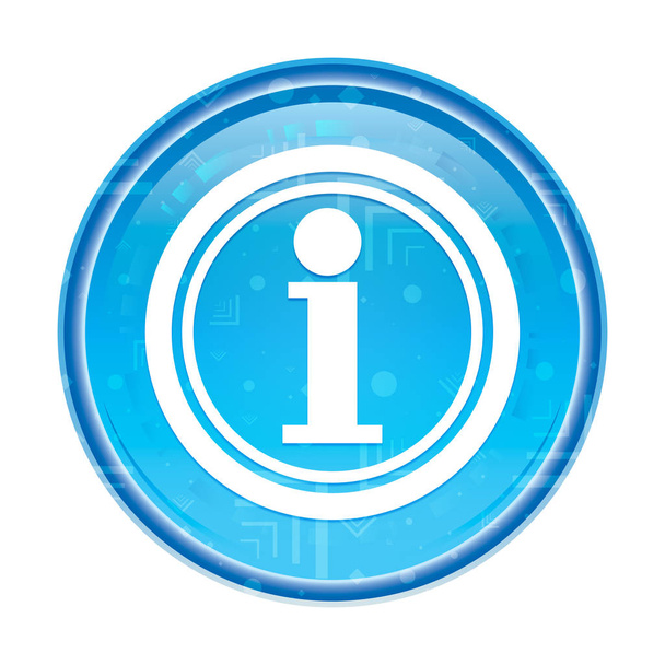 Info icon floral blue round button - Photo, Image