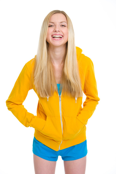 Portrait of smiling teenager girl - Foto, imagen