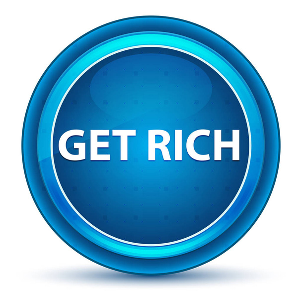 Get Rich Eyeball Blue Round Button - Photo, Image