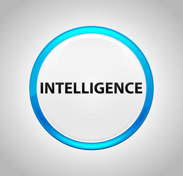 Intelligenz runder blauer Knopf - Foto, Bild