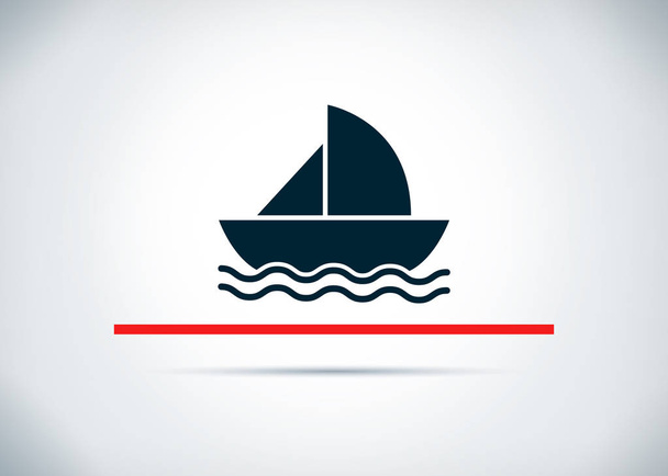 Sailboat icon abstract flat background design illustration - Photo, Image