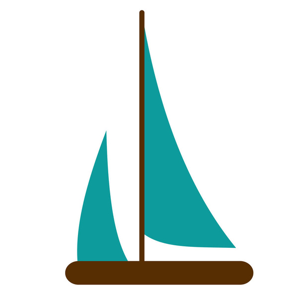 boat flat illustration on white - Vector, Image