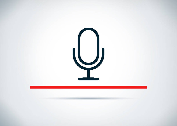 Microphone icon abstract flat background design illustration - Photo, Image