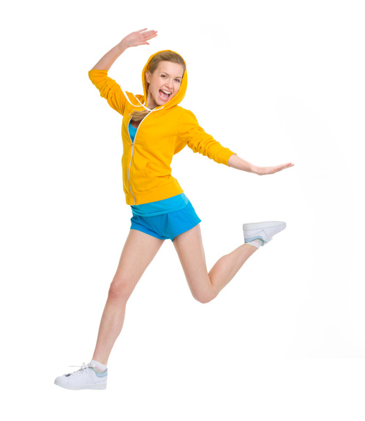 Happy teenager girl jumping - Foto, Imagem