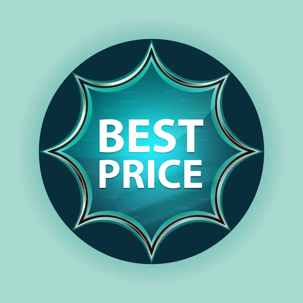 Best Price magical glassy sunburst blue button sky blue backgrou - Foto, Imagen