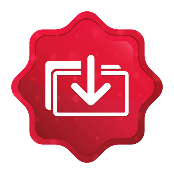 Download files icon misty rose red starburst sticker button - 写真・画像