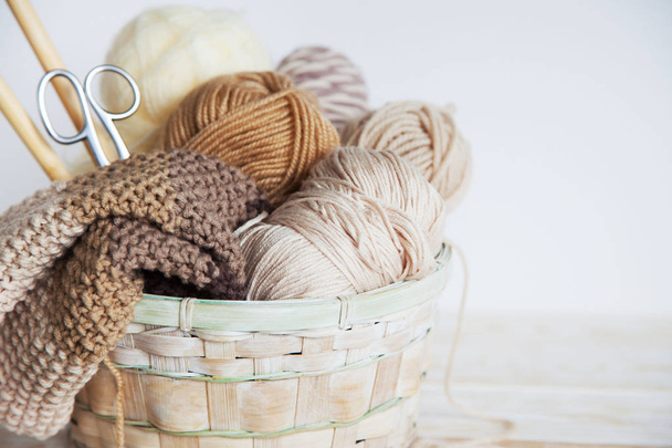 Accessories for needlework. Hobby knitting. Women's business. - Valokuva, kuva