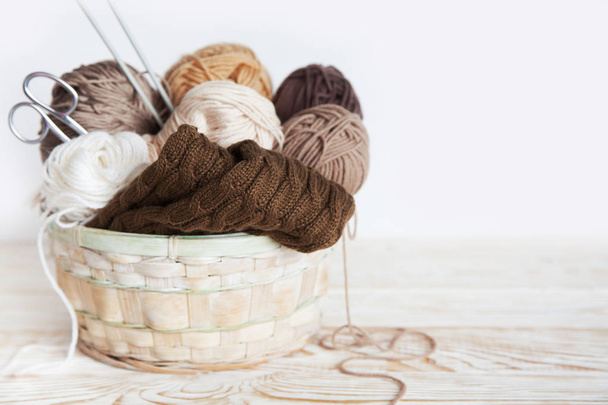Accessories for needlework. Hobby knitting. Women's business. - Fotografie, Obrázek