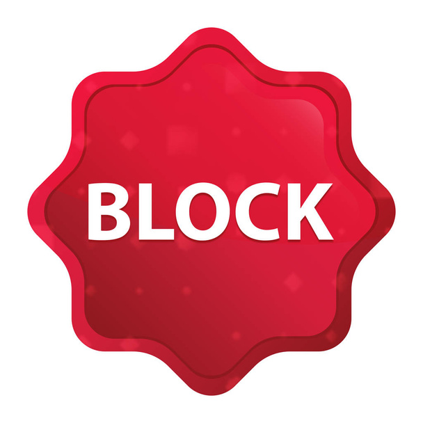 ブロックミスティローズレッドスターバーストステッカーボタン - 写真・画像