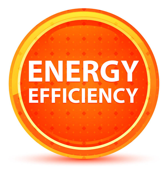 Botón redondo naranja natural de la eficiencia energética
 - Foto, imagen