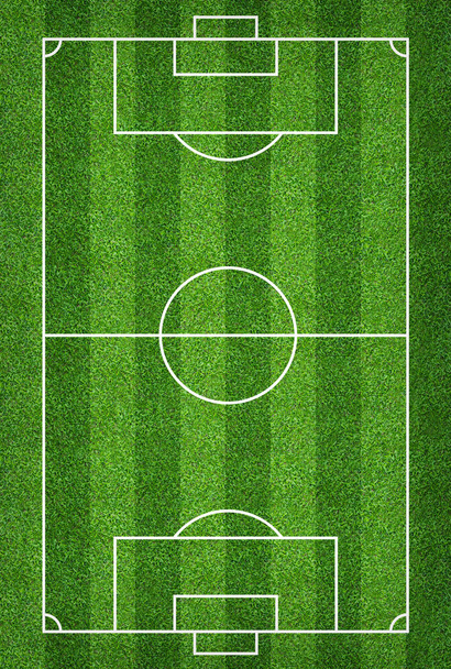 Voetbalveld of voetbalveld voor achtergrond. Groen gazon Hof  - Foto, afbeelding