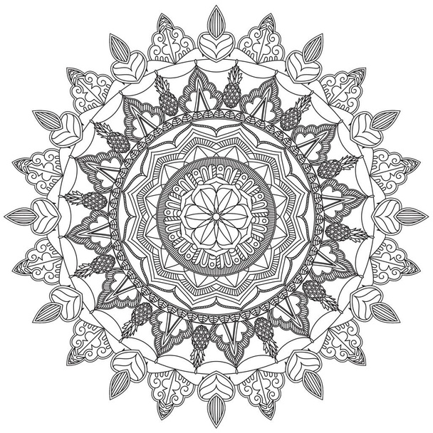 Mandala bonyolult minták fekete-fehér jó hangulatban. Virág szüreti díszítő elemek Oriental. Kerek dísz, mandala, etnikai díszítő elem, stílus boho, zentangle. - Fotó, kép