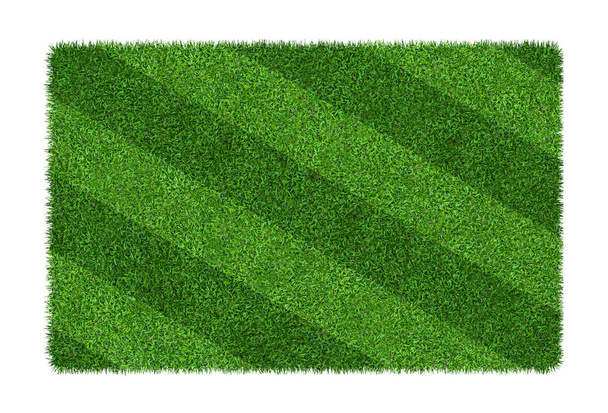 Groen gras textuur achtergrond voor voetbal en voetbal sport. Groen gras veld patroon en de textuur geïsoleerd op een witte achtergrond met uitknippad. - Foto, afbeelding