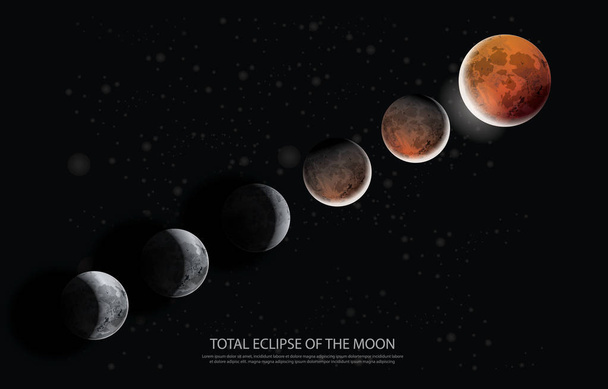 Total Eclipse of the Moon Vector illustration - Vector, Image