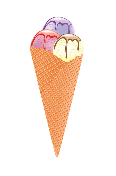 Παγωτό σε κώνο, διάνυσμα - Διάνυσμα, εικόνα