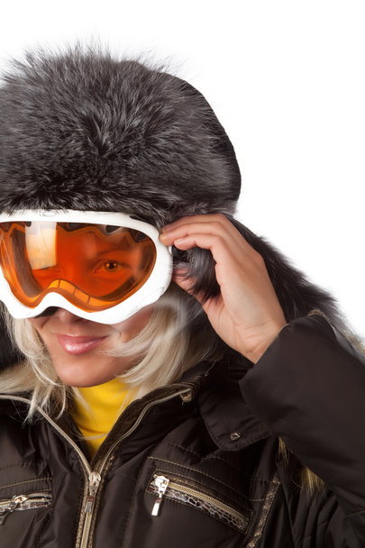 Happy girl with goggles - 写真・画像